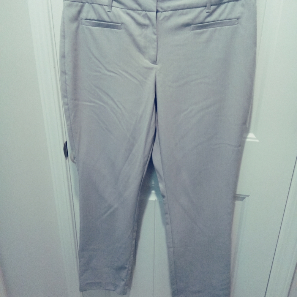 Attention Slim Fit Plus Sz 14 Women's Light Gray Straight Leg Dress Pants